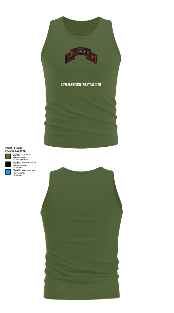 Tank Top, 1/75 Ranger Battalion, Army, Teamtime, Team time, sublimation, custom sports apparel, team uniforms, spirit wear, spiritwear, sports uniforms, custom shirts, team store, custom team store, fundraiser sports, apparel fundraiser