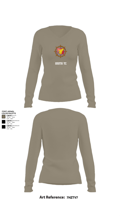 220th TC 97378584 Women's Long Sleeve V-neck Shirt - 62