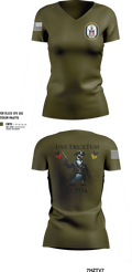 USS TRUXTUN DDG 103 86868328 Women's Short Sleeve V-neck Shirt - 123