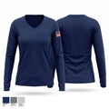 Hartford Firefighters Retirees Women's Long Sleeve V-neck Shirt - 1