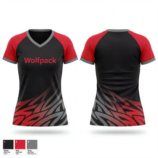 Womens Short Sleeve Vneck Shirt, Wolfpack, Softball, Teamtime, Team time, sublimation, custom sports apparel, team uniforms, spirit wear, spiritwear, sports uniforms, custom shirts, team store, custom team store, fundraiser sports, apparel fundraiser
