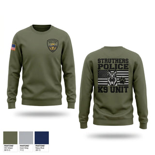 Crew Neck Sweatshirt, STRUTHERS POLICE K9 UNIT, Police, Teamtime, Team time, sublimation, custom sports apparel, team uniforms, spirit wear, spiritwear, sports uniforms, custom shirts, team store, custom team store, fundraiser sports, apparel fundraiser