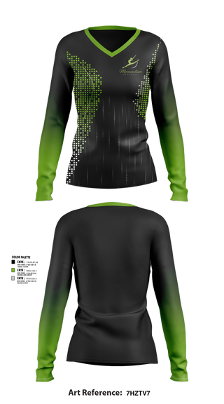 Womens Long Sleeve Vneck Shirt, Momentum Gymnastics, Spirit Store, Teamtime, Team time, sublimation, custom sports apparel, team uniforms, spirit wear, spiritwear, sports uniforms, custom shirts, team store, custom team store, fundraiser sports, apparel fundraiser
