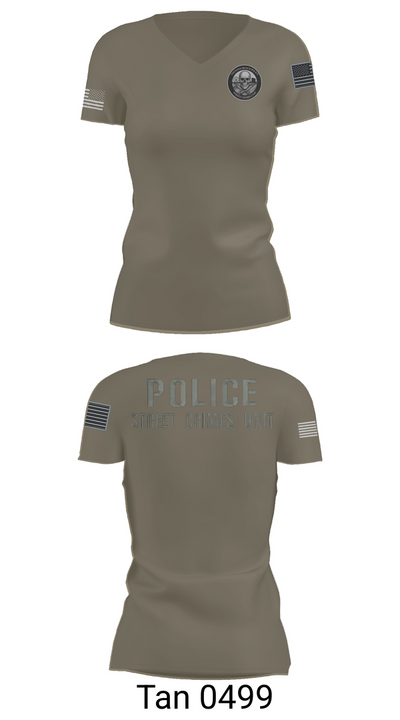 STREET CRIMES 66596550 Women's Short Sleeve V-neck Shirt - 65