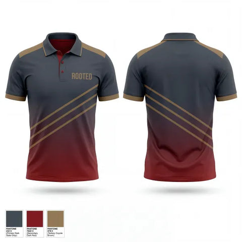 Short Sleeve Performance Polo, ROOTED, Baseball, Teamtime, Team time, sublimation, custom sports apparel, team uniforms, spirit wear, spiritwear, sports uniforms, custom shirts, team store, custom team store, fundraiser sports, apparel fundraiser