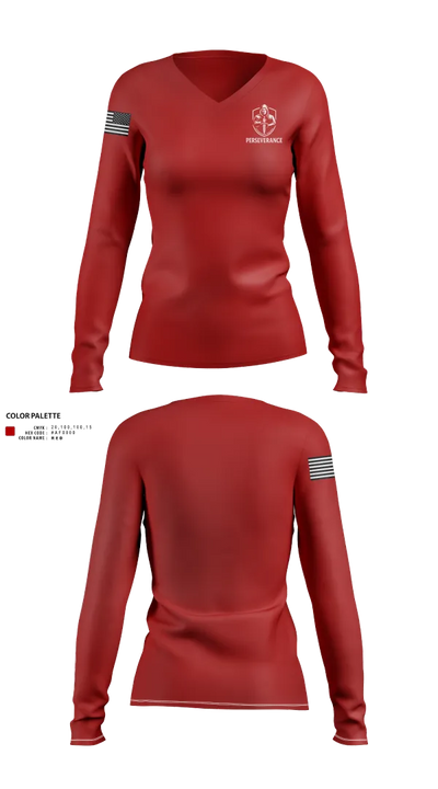 Retired 74998904 Women's Long Sleeve V-neck Shirt - 102