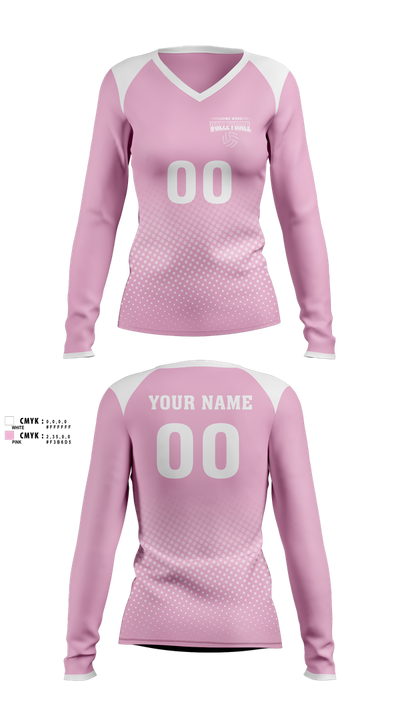Living Word Academy Volleyball 38101646 Women's Long Sleeve V-neck Shirt - 11