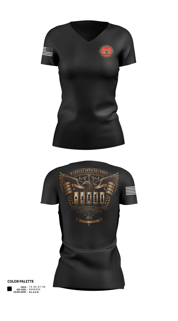 Warrant Officer Store Women's Short Sleeve V-neck Shirt - 7