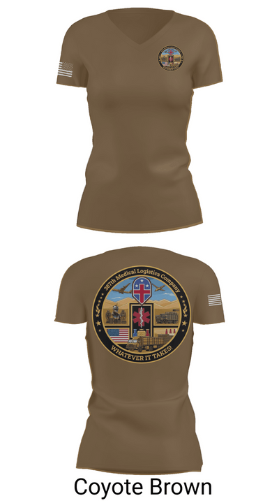 387th Medical Logistics Company 26711800 Women's Short Sleeve V-neck Shirt - 8