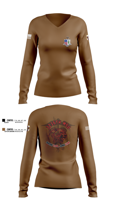 7236 Medical Support Unit 23700208 Women's Long Sleeve V-neck Shirt - 2