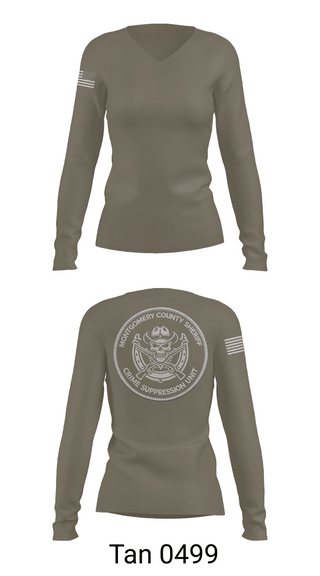 Womens Long Sleeve Vneck Shirt, Montgomery county sheriff’s office, Police, Teamtime, Team time, sublimation, custom sports apparel, team uniforms, spirit wear, spiritwear, sports uniforms, custom shirts, team store, custom team store, fundraiser sports, apparel fundraiser