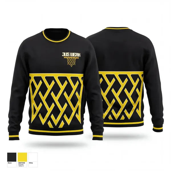 Crew Neck Sweatshirt, Jus Werk, Men's Basketball, Teamtime, Team time, sublimation, custom sports apparel, team uniforms, spirit wear, spiritwear, sports uniforms, custom shirts, team store, custom team store, fundraiser sports, apparel fundraiser