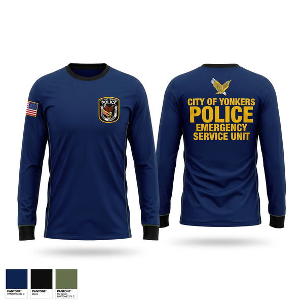Long Sleeve Performance Shirt, Yonkers Police Emergency Services Unit, Police, Teamtime, Team time, sublimation, custom sports apparel, team uniforms, spirit wear, spiritwear, sports uniforms, custom shirts, team store, custom team store, fundraiser sports, apparel fundraiser
