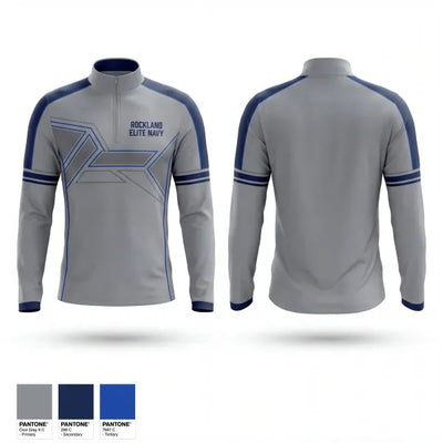 Rockland Elite Navy 73648777 Quarter Zip Jacket - 1