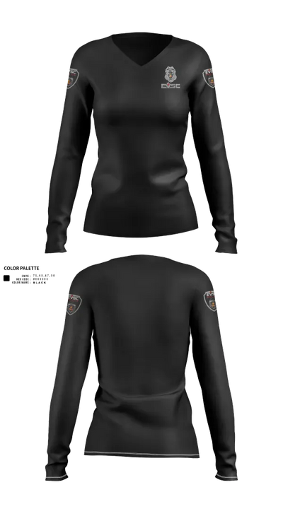 EVSC PD 77652522 Women's Long Sleeve V-neck Shirt - 30