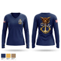 NBK Women's Long Sleeve V-neck Shirt - 1