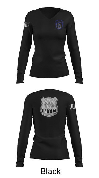 Womens Long Sleeve Vneck Shirt, NYHP - NYCs Courageous, Police, Teamtime, Team time, sublimation, custom sports apparel, team uniforms, spirit wear, spiritwear, sports uniforms, custom shirts, team store, custom team store, fundraiser sports, apparel fundraiser
