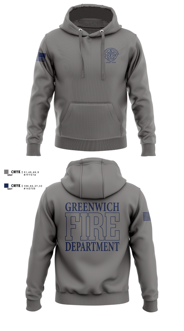 Hoodie, Greenwich Fire Local 1042, Fire Department, Teamtime, Team time, sublimation, custom sports apparel, team uniforms, spirit wear, spiritwear, sports uniforms, custom shirts, team store, custom team store, fundraiser sports, apparel fundraiser