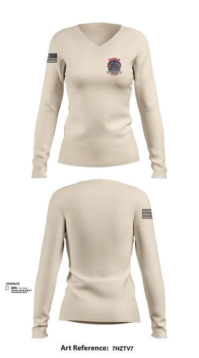 FB 29 40871097 Women's Long Sleeve V-neck Shirt - 23