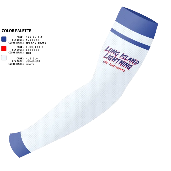 Arm Sleeve, LI LIGHTNING, , Teamtime, Team time, sublimation, custom sports apparel, team uniforms, spirit wear, spiritwear, sports uniforms, custom shirts, team store, custom team store, fundraiser sports, apparel fundraiser