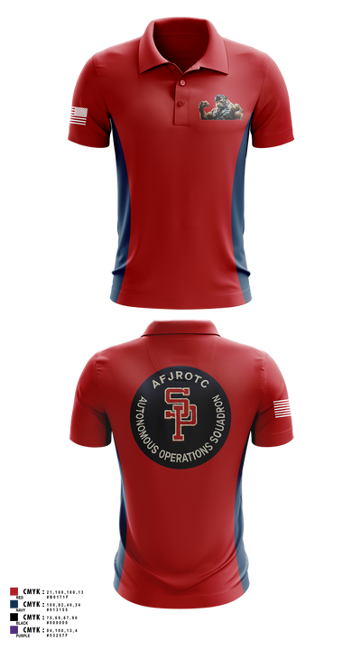 AFJROTC MS-081 DRONE TEAM 88778530 Short Sleeve Performance Polo - 4