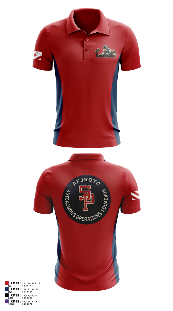 Short Sleeve Performance Polo, AFJROTC MS-081 DRONE TEAM, , Teamtime, Team time, sublimation, custom sports apparel, team uniforms, spirit wear, spiritwear, sports uniforms, custom shirts, team store, custom team store, fundraiser sports, apparel fundraiser