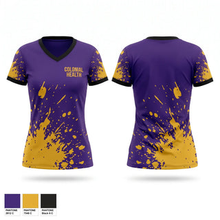 Womens Short Sleeve Vneck Shirt, Colonial Health, , Teamtime, Team time, sublimation, custom sports apparel, team uniforms, spirit wear, spiritwear, sports uniforms, custom shirts, team store, custom team store, fundraiser sports, apparel fundraiser