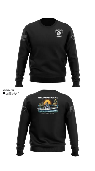 Crew Neck Sweatshirt, Cincinnati Police Marine Patrol, Police, Teamtime, Team time, sublimation, custom sports apparel, team uniforms, spirit wear, spiritwear, sports uniforms, custom shirts, team store, custom team store, fundraiser sports, apparel fundraiser