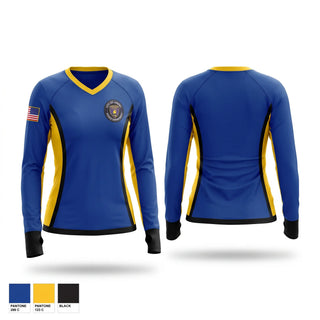 Womens Long Sleeve Vneck Shirt, Amory Police Department, Police, Teamtime, Team time, sublimation, custom sports apparel, team uniforms, spirit wear, spiritwear, sports uniforms, custom shirts, team store, custom team store, fundraiser sports, apparel fundraiser