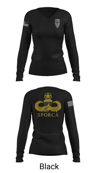 Womens Long Sleeve Vneck Shirt, HHC, 725th BSB, 2/11 ABN, , Teamtime, Team time, sublimation, custom sports apparel, team uniforms, spirit wear, spiritwear, sports uniforms, custom shirts, team store, custom team store, fundraiser sports, apparel fundraiser