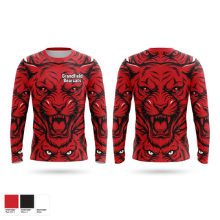 Long Sleeve Performance Shirt, Grandfield Bearcats, Men's Basketball, Teamtime, Team time, sublimation, custom sports apparel, team uniforms, spirit wear, spiritwear, sports uniforms, custom shirts, team store, custom team store, fundraiser sports, apparel fundraiser