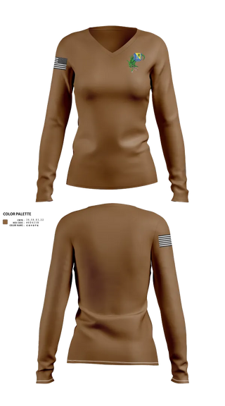 Womens Long Sleeve Vneck Shirt, 490th CBRN BN, , Teamtime, Team time, sublimation, custom sports apparel, team uniforms, spirit wear, spiritwear, sports uniforms, custom shirts, team store, custom team store, fundraiser sports, apparel fundraiser