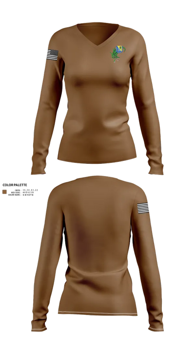 490th CBRN BN 55524924 Women's Long Sleeve V-neck Shirt - 21