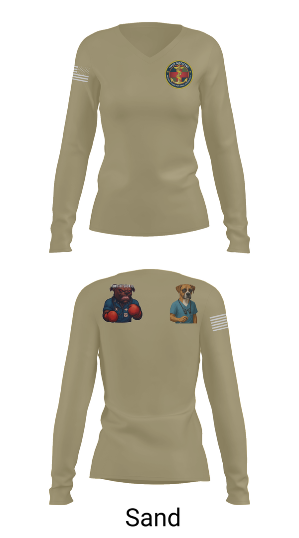 Womens Long Sleeve Vneck Shirt, USS Boxer, , Teamtime, Team time, sublimation, custom sports apparel, team uniforms, spirit wear, spiritwear, sports uniforms, custom shirts, team store, custom team store, fundraiser sports, apparel fundraiser