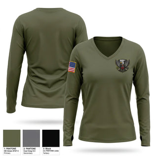 Womens Long Sleeve Vneck Shirt, 509th Steel Legion, Army, Teamtime, Team time, sublimation, custom sports apparel, team uniforms, spirit wear, spiritwear, sports uniforms, custom shirts, team store, custom team store, fundraiser sports, apparel fundraiser