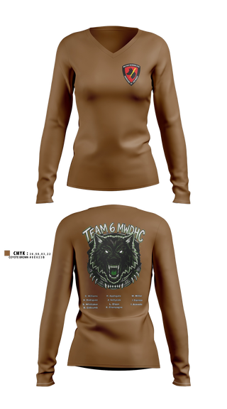 Womens Long Sleeve Vneck Shirt, Mdhc team 6, Air Force, Teamtime, Team time, sublimation, custom sports apparel, team uniforms, spirit wear, spiritwear, sports uniforms, custom shirts, team store, custom team store, fundraiser sports, apparel fundraiser