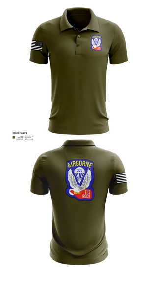 Short Sleeve Performance Polo, 1st Battalion 503rd Infantry Regiment, , Teamtime, Team time, sublimation, custom sports apparel, team uniforms, spirit wear, spiritwear, sports uniforms, custom shirts, team store, custom team store, fundraiser sports, apparel fundraiser