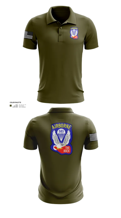 1st Battalion 503rd Infantry Regiment 53542236 Short Sleeve Performance Polo - 22