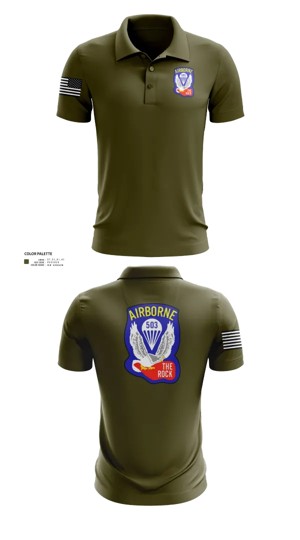 Short Sleeve Performance Polo, 1st Battalion 503rd Infantry Regiment, , Teamtime, Team time, sublimation, custom sports apparel, team uniforms, spirit wear, spiritwear, sports uniforms, custom shirts, team store, custom team store, fundraiser sports, apparel fundraiser