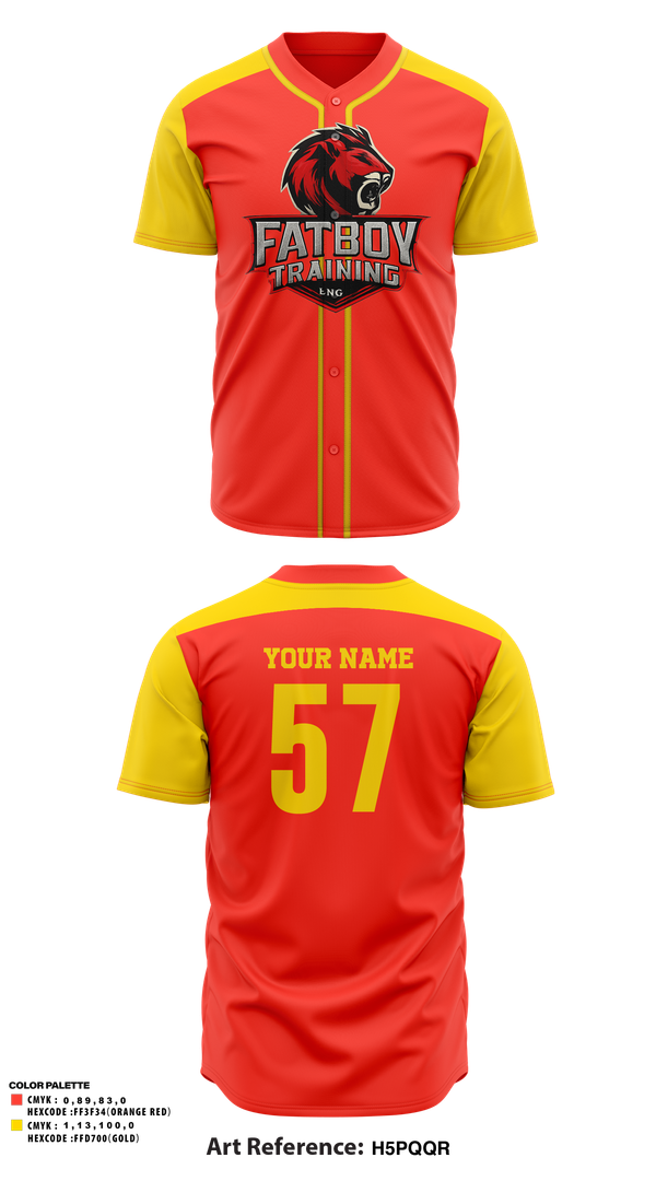 Full Button Baseball Jersey, FATBOY TRAINING Inc.      #57, Baseball, Teamtime, Team time, sublimation, custom sports apparel, team uniforms, spirit wear, spiritwear, sports uniforms, custom shirts, team store, custom team store, fundraiser sports, apparel fundraiser