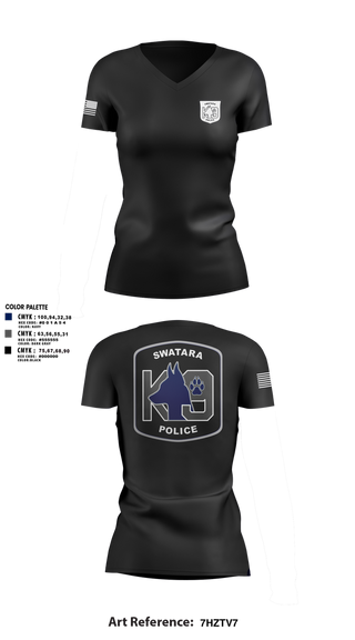 Womens Short Sleeve Vneck Shirt, Swatara K9, Police, Teamtime, Team time, sublimation, custom sports apparel, team uniforms, spirit wear, spiritwear, sports uniforms, custom shirts, team store, custom team store, fundraiser sports, apparel fundraiser