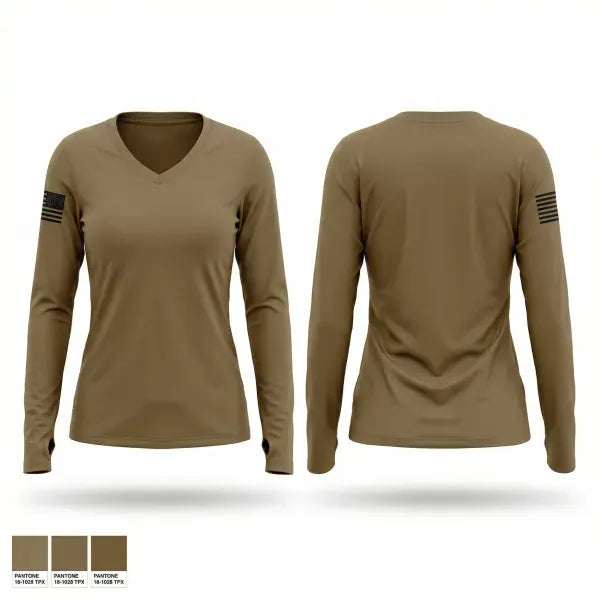 Womens Long Sleeve Vneck Shirt, 1-101FA, National Guard, Teamtime, Team time, sublimation, custom sports apparel, team uniforms, spirit wear, spiritwear, sports uniforms, custom shirts, team store, custom team store, fundraiser sports, apparel fundraiser