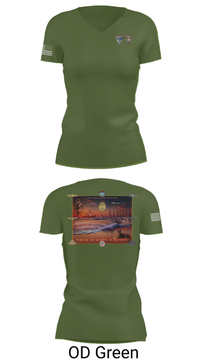 NAVSTA MAYPORT SECURITY 9551014 Women's Short Sleeve V-neck Shirt - 46