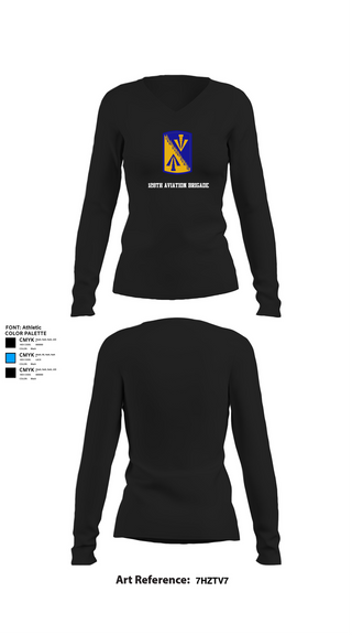 Womens Long Sleeve Vneck Shirt, 128th Aviation Brigade, Army, Teamtime, Team time, sublimation, custom sports apparel, team uniforms, spirit wear, spiritwear, sports uniforms, custom shirts, team store, custom team store, fundraiser sports, apparel fundraiser
