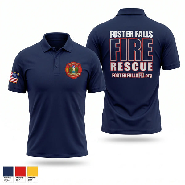 Short Sleeve Performance Polo, Foster Falls Fire Department, Fire Department, Teamtime, Team time, sublimation, custom sports apparel, team uniforms, spirit wear, spiritwear, sports uniforms, custom shirts, team store, custom team store, fundraiser sports, apparel fundraiser