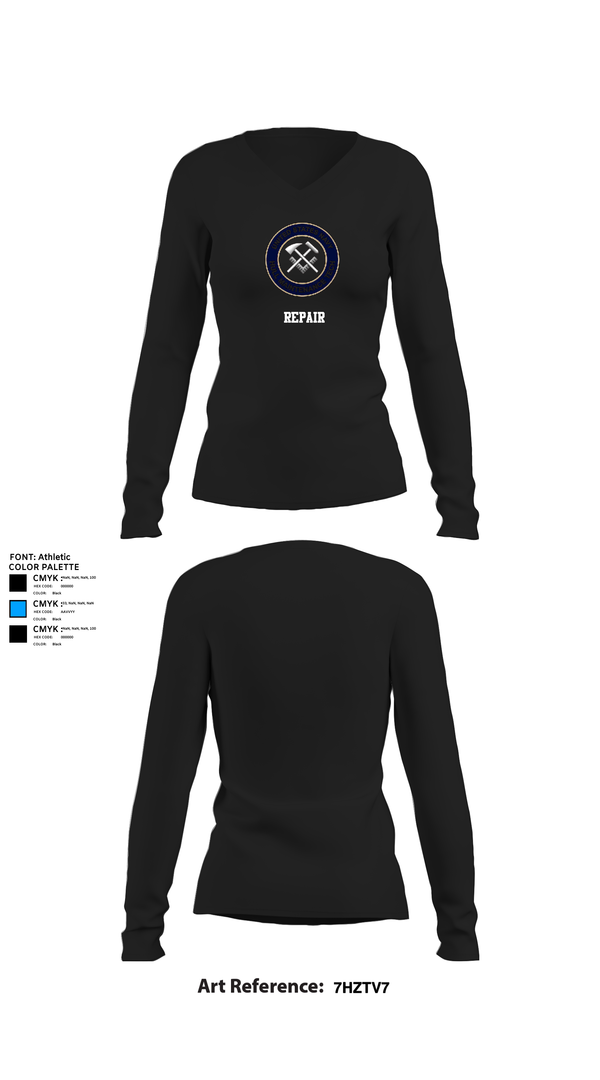 Womens Long Sleeve Vneck Shirt, Repair, , Teamtime, Team time, sublimation, custom sports apparel, team uniforms, spirit wear, spiritwear, sports uniforms, custom shirts, team store, custom team store, fundraiser sports, apparel fundraiser