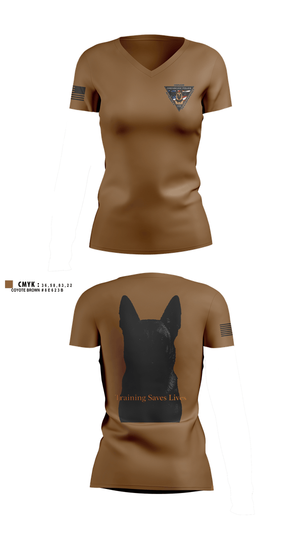 Womens Short Sleeve Vneck Shirt, Crenshaw Police Department, Police, Teamtime, Team time, sublimation, custom sports apparel, team uniforms, spirit wear, spiritwear, sports uniforms, custom shirts, team store, custom team store, fundraiser sports, apparel fundraiser