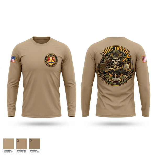 Long Sleeve Performance Shirt, HHC 198th CSSB, Army, Teamtime, Team time, sublimation, custom sports apparel, team uniforms, spirit wear, spiritwear, sports uniforms, custom shirts, team store, custom team store, fundraiser sports, apparel fundraiser
