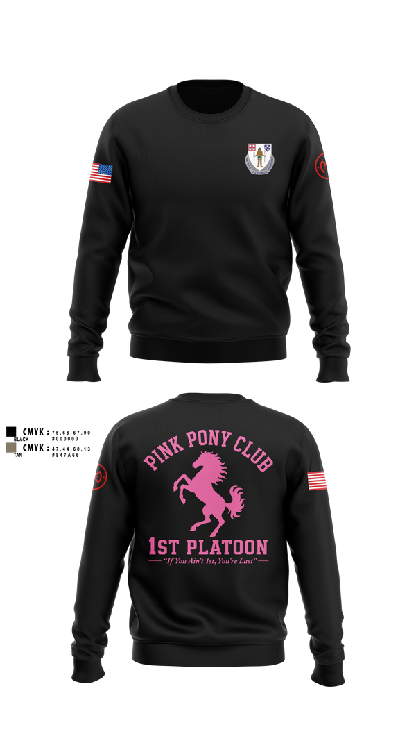 Crew Neck Sweatshirt, 1/182 1st Platoon, National Guard, Teamtime, Team time, sublimation, custom sports apparel, team uniforms, spirit wear, spiritwear, sports uniforms, custom shirts, team store, custom team store, fundraiser sports, apparel fundraiser