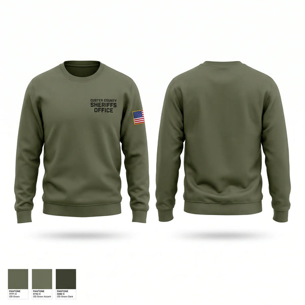 Crew Neck Sweatshirt, CUSTER COUNTY SHERIFF'S OFFICE, Police, Teamtime, Team time, sublimation, custom sports apparel, team uniforms, spirit wear, spiritwear, sports uniforms, custom shirts, team store, custom team store, fundraiser sports, apparel fundraiser